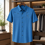 [LEVE 5 PAGUE 3] Camisa Masculina Salvatti em Seda Gelo e Poliéster (Visual Forte e Elegante!)