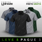 [LEVE 5 PAGUE 3] Camisa Masculina Lorvani em Seda Gelo e Elastano (Visual de Homem de Presença!)