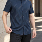 [LEVE 5 PAGUE 3] Camisa Masculina Lorvani em Seda Gelo e Elastano (Visual de Homem de Presença!)