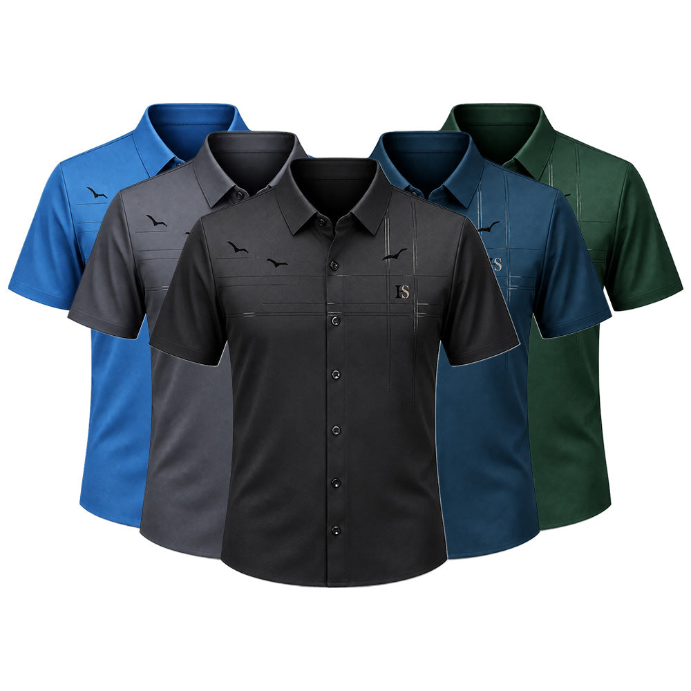 [LEVE 5 PAGUE 3] Camisa Masculina Salvatti em Seda Gelo e Poliéster (Visual Forte e Elegante!)