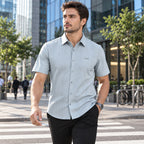 [LEVE 5 PAGUE 3] Camisa Masculina Trevor em Seda Gelo e Poliéster (Qualidade e Presença de Verdade!)