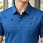 [LEVE 5 PAGUE 3] Camisa Masculina Salvatti em Seda Gelo e Poliéster (Visual Forte e Elegante!)