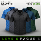 [LEVE 5 PAGUE 3] Camisa Masculina Salvatti em Seda Gelo e Poliéster (Visual Forte e Elegante!)
