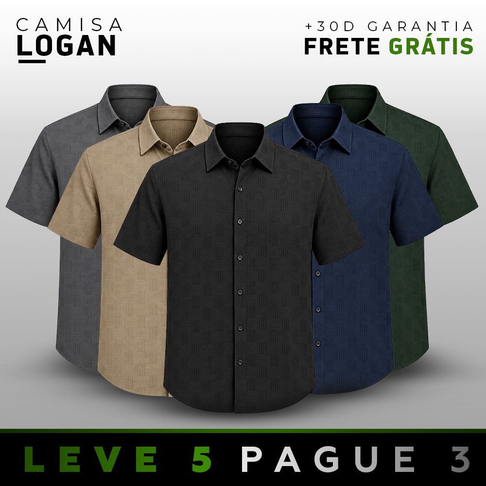 [LEVE 5 PAGUE 3] Camisa Masculina Logan em Tecido Linho (Estilo de Homem de Respeito!)