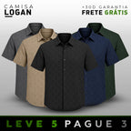 [LEVE 5 PAGUE 3] Camisa Masculina Logan em Tecido Linho (Estilo de Homem de Respeito!)