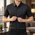[LEVE 5 PAGUE 3] Camisa Masculina Salvatti em Seda Gelo e Poliéster (Visual Forte e Elegante!)