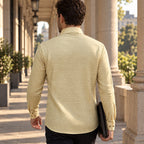 [LEVE 5 PAGUE 3] Camisa Masculina Corvin em Seda Gelo e Poliéster (Classe de Homem Bem-Vestido!)