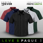 [LEVE 5 PAGUE 3] Camisa Masculina Trevor em Seda Gelo e Poliéster (Qualidade e Presença de Verdade!)