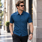 [LEVE 5 PAGUE 3] Camisa Masculina Salvatti em Seda Gelo e Poliéster (Visual Forte e Elegante!)